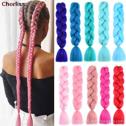 Wholesale 24'' Ombre Yaki Jumbo Braids Pre-stretched Crochet Synthetic Afro Braiding Hair Extensions Expression Braiding Hair